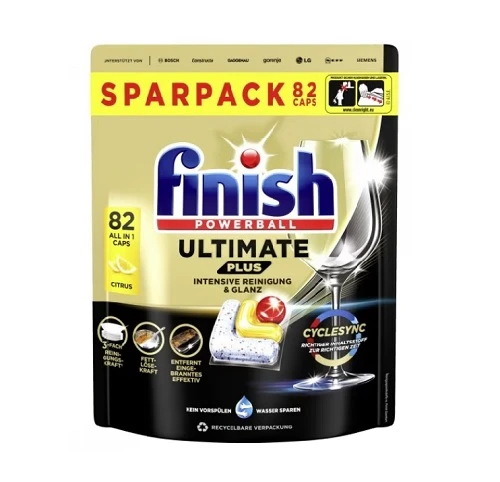 Detergent Capsule pentru Masina de Spalat Vase Finish Ultimate Plus Lamaie 82 Capsule